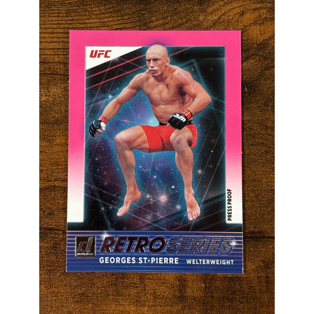 2022 Panini Donruss UFC Georges St-Pierre Retro Series Press Proof Pink No 5 GSP